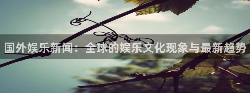 国外娱乐新闻：全球的娱乐文化现象与最新趋势